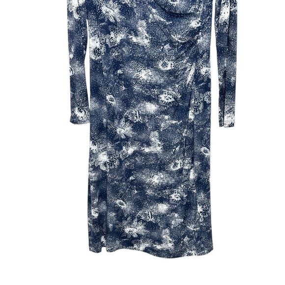 Escada Sport Blue Faux Wrap Midi Dress Blue Print Size 42 - Picture 5 of 11